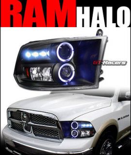   LED 2*HALO RIMS PROJECTOR HEAD LIGHTS LAMPS SIGNAL 2009 2012 DODGE RAM