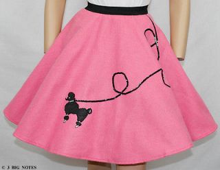 MEDIUM PINK 50s Poodle Skirt Youth Ages 10/11/12/13 SIzE LARGE 