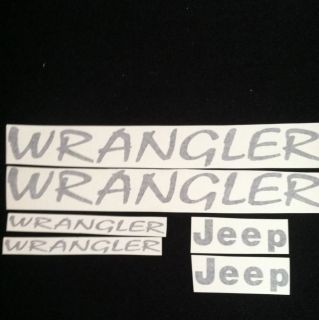 jeep wrangler yj black 6 piece vinyl decal kit sticker