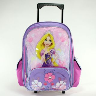 Disney Tangled Princess Rapunzel Flowers 16 Rolling Backpack   Roller 