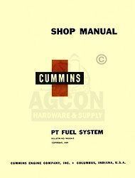 cummins pt fuel injection sys diesel engine shop manual time