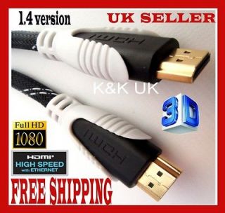 HDMI Cable v1.4 High Speed 1.2m Gold 1080p HD 3D BLU RAY LCD HDTV 
