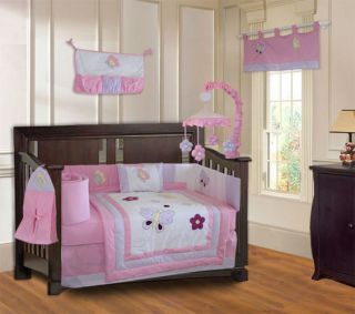 butterfly dreams cute girls baby crib bedding set 9pc from