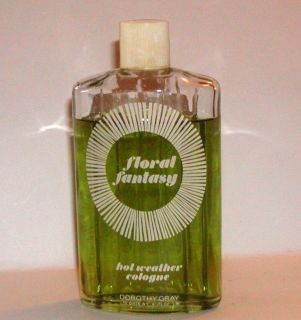 Vintage Dorothy Gray FLORAL FANTASY Hot Weather Cologne 6.5 oz. Bottle