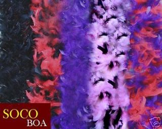 Feather Boas Purple RED & BLACK Baby Pink 6 long photo props