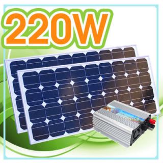 400 Watt Grid Tie Inverter + 12 V 220 W Mono Solar Panel System (2x 