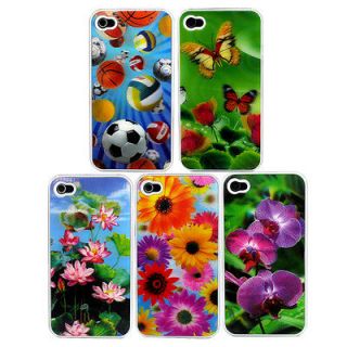5pcs Cool 3D Vivid Hard Back Case Skin Cover for Apple Iphone 4 4th 4G 