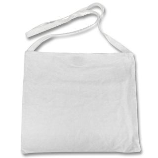 WHITE Plain Cycling Musette   Feed Bag   Cotton with Shoulder Strap
