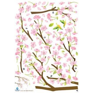 Hummingbirds in Pink Flower Instant Art Home Decor Removable Wall 