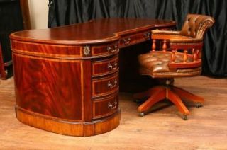 regency dumbbell mahogany desk captains tub chair set from united