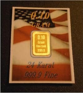Gram 1/10 G GR .999 Fine 24k 999 Pure Solid 24 Karat Gold 