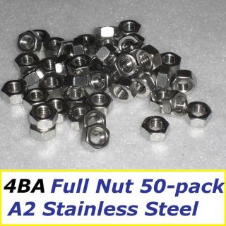 50x 4BA Stainless Steel Full Nuts for Lucas Switch Plessey Marconi 