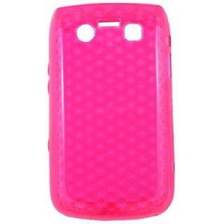For Blackberry Bold 9790 Pink Gel soft Rubber cell case cover skin 