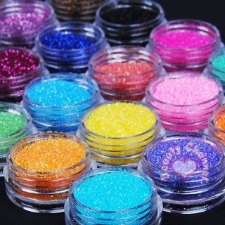 New 24 Color Metal Shiny Glitter Nail Art Tool Kit Acrylic UV Powder 