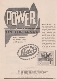 Vintage 1961 LISTER ELECTRIC SHEEP SHEARING SET Advertisement