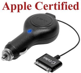 NEW CELLET RETRACTABLE CAR CHARGER FOR APPLE iPHONE 4S 4 3G 3GS 2G 