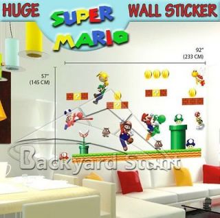Huge Super Mario Wall Stickers/Decals Decoration NEW RepositIonable US 