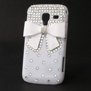 DIY White Bow Bowknot Bling Diamond Hard Back Case Fr Samsung Galaxy 