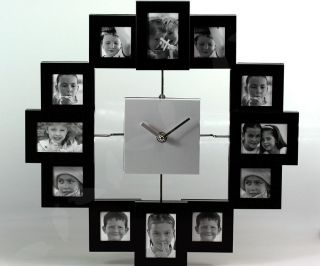 black large modern multi photo frame wall clock s28 from