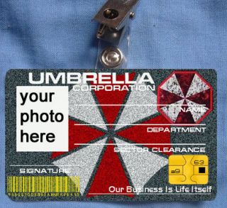 resident evil id card umbrella corporation corp costume one day