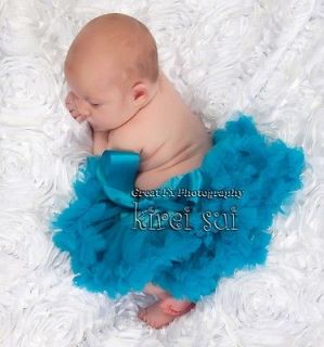 Newborn Baby Infant Peacock Blue Pettiskirt Tutu NB 6M WZ7B