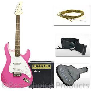 Electric Guitar With 10 Watt Amp + Gig Bag Case + Guitar Strap New 