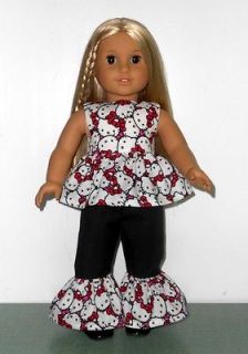 Beautiful 2 PC Hello Kitty Outfit Fits 18 American Girl Doll Clothes