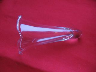 Clear Glass Ruffle Top Epergne Candle Holder Peg Vase 5   9 