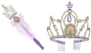 Disney Princess Rapunzel Jeweled Light UP Wand Tiara Crown Costume 