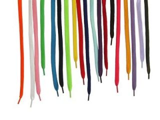 Flat Shoelaces 1 X 112 cm Shoe Boot Trainers Laces Blue Yellow Red 