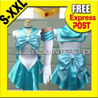Sailor Mercury Cosplay Costume Sailor Moon Scouts Amy Fancy Dress size 
