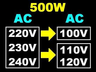 500W AC Voltage Converter Transformer 220V/230V/240V Step Down 100V 