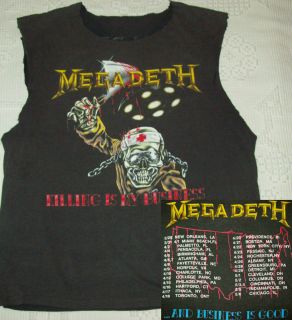 MEGADETH 88 Vtg Tour Shirt L 50/50 Thin/Soft metallica slayer anthrax 