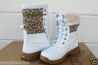 UGG BUTTE * KIDS/ GIRLS LEOPARD PRINT ALL WEATHER BOOT US13 REALLY 