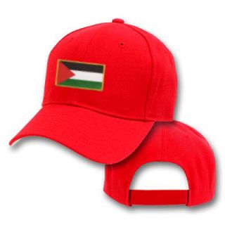 PALESTINE PALESTINIAN RED FLAG COUNTRY EMBROIDERY EMBROIDED CAP HAT