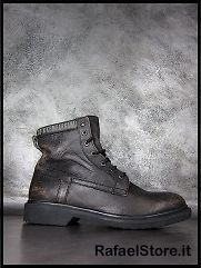 Mens Shoes Ankle Boots BIKKEMBERGS Pop Leather Black Vintage Limited 