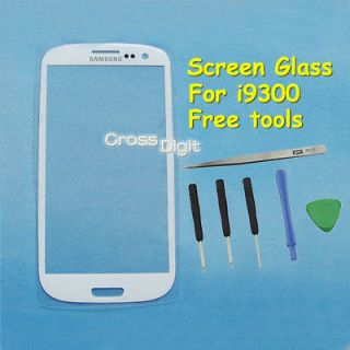 White Front Screen Glass Lens Replacement for Samsung Galaxy i9300 