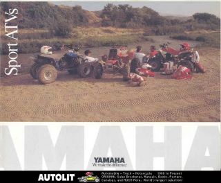   1986 1987 1988 ? Yamaha Banshee Warrior 350 Blaster 200 ATV Brochure