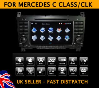 Mercedes Benz C Class W203/CLK/CLC 7 Touchscreen DVD Sat Nav GPS  