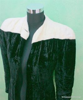 VTG black velvet art deco 20s early 1900s dress coat jacket costume 