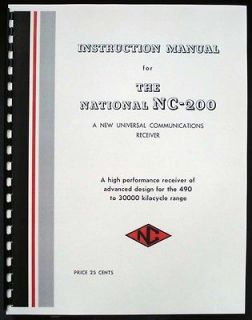 national nc 200 nc200 radio receiver manual 