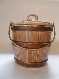 vintage mccoy oaken bucket cookie jar 178 u s a