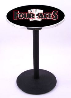 Aces   Poker 36 or 42 Tall L214 Black Round Base Pub Bar Table 