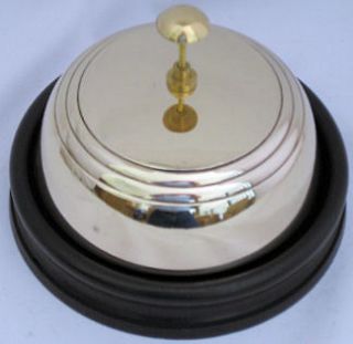 heavy brass desk counter table hotel attention bell one day