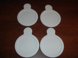 Set of 4 Corning Ware New White Plastic Lids For Grab it Bowls, P 150 