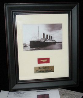 Authentic Titanic Wreck Wood Framed Piece   White Star Line