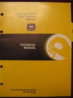 John Deere 215G 225G Pressure Washer Technical Repair Manual 86