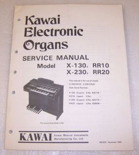 kawai x 130 x 230 rr10 rr20 organ service manual