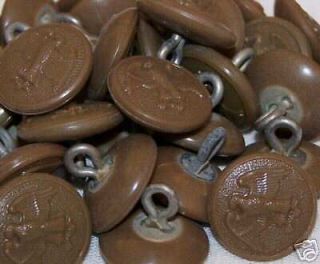 WWII US Wac Walking Eagle 24L16mm5/8 brown plastic buttons lot of 