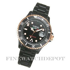 authentic vabene italy marinaio black plastic watch 